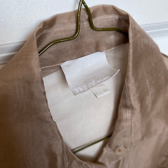 Ferre Milano Long Sleeve See Through Button Up 42 - Picture 2 of 7